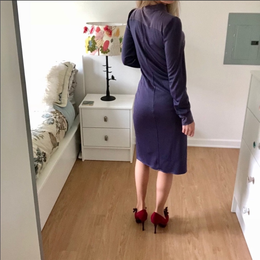 Sportmax dark purple tie dress - Picture 3 of 8
